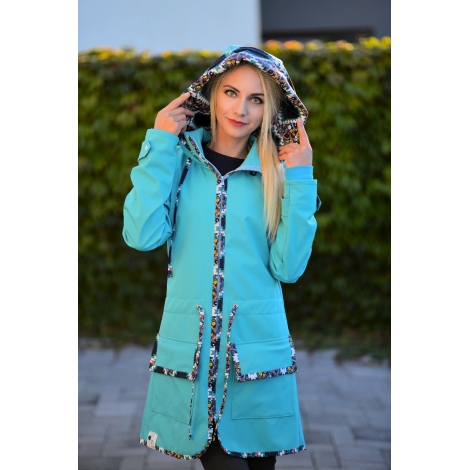 Softshellová parka tyrkysová Viktória