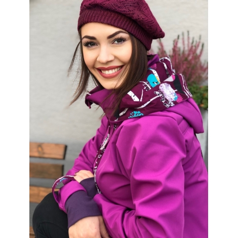 Softshellová parka fialová Bird